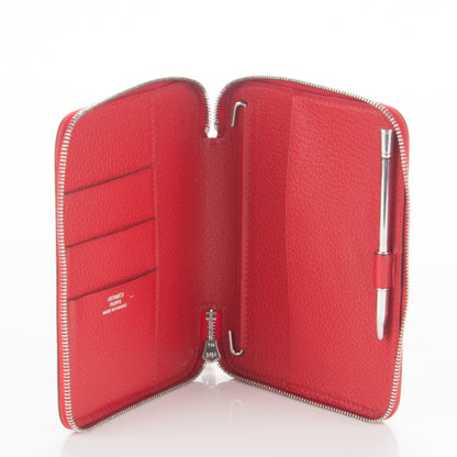 Hermes Lizard Niloticus Globe Trotter Zip Agenda PM Cover with Pen Rouge Vif 5 of 7