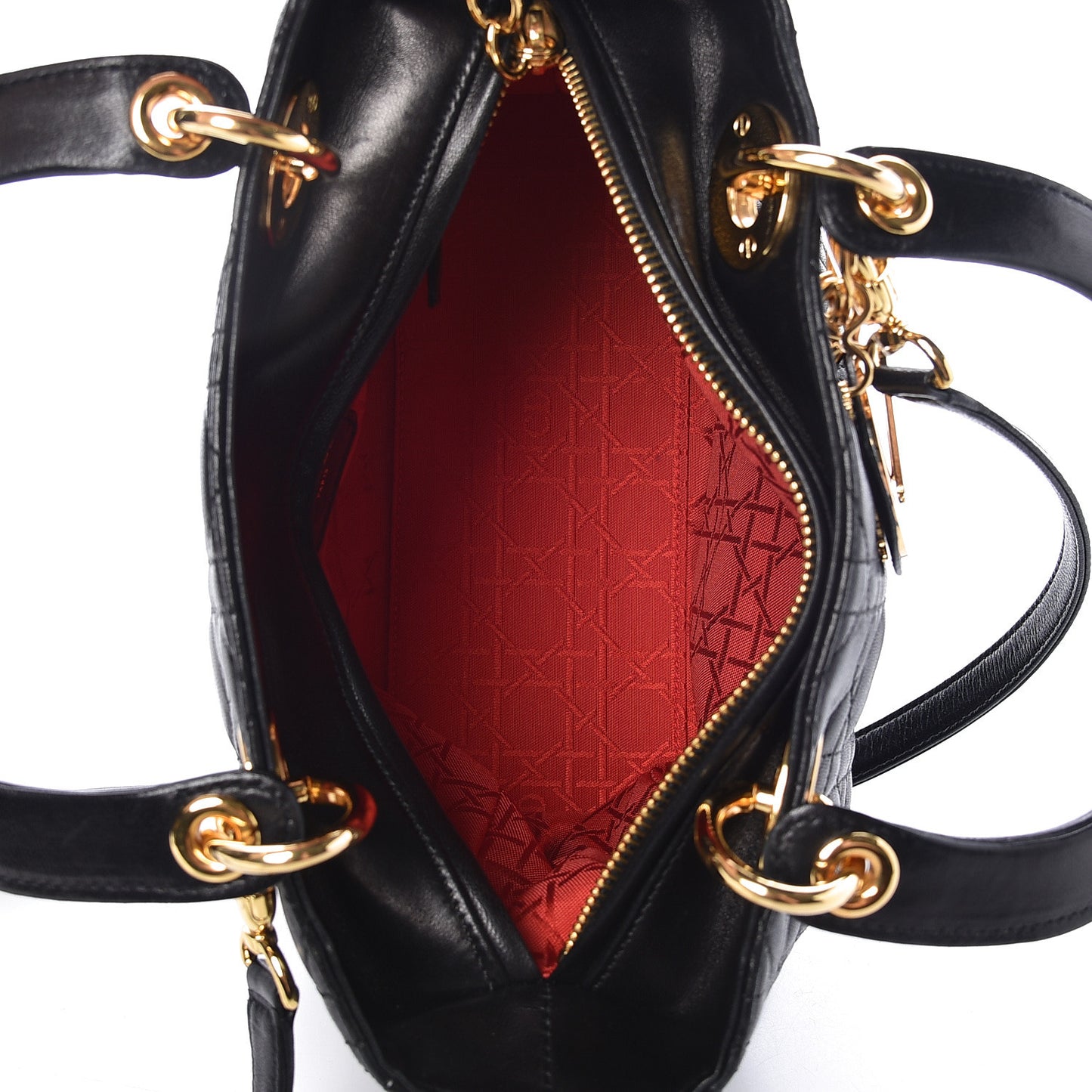 Lambskin Cannage Medium Lady Dior Black