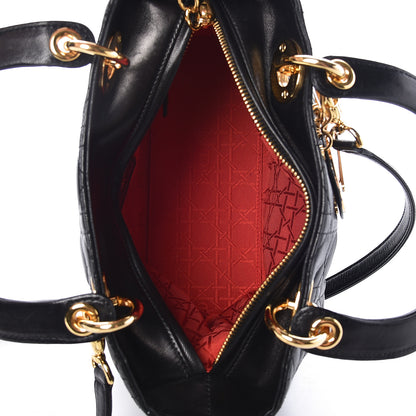 Christian Dior Lambskin Cannage Medium Lady Dior Black 5 of 13