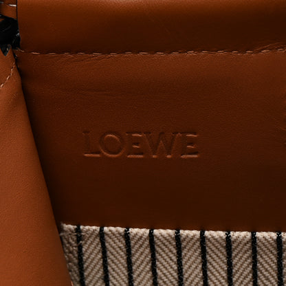 Loewe Canvas Calfskin Cushion Tote Black Tan 6 of 11