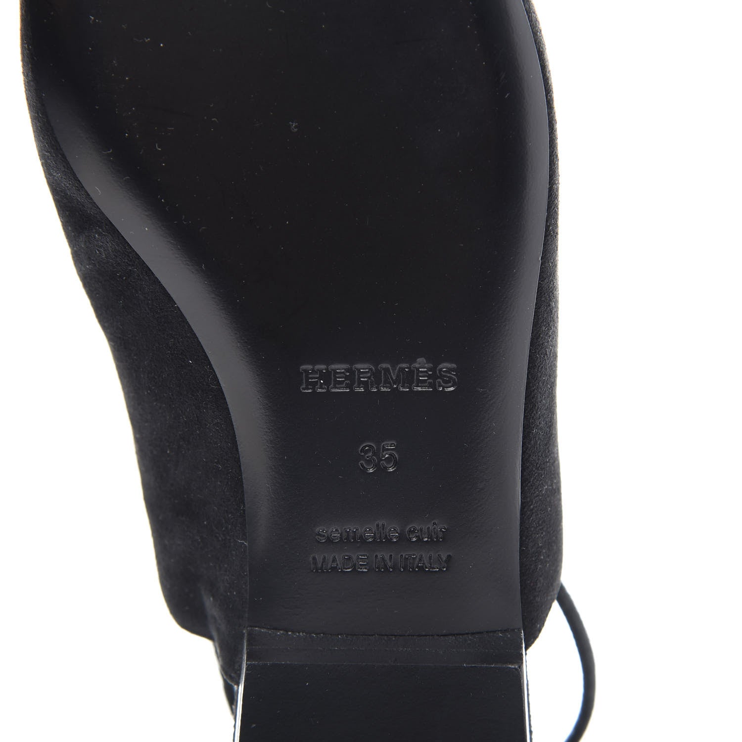 Hermes Suede Slingback Mules 35 Black 9 of 9