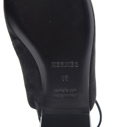 Hermes Suede Slingback Mules 35 Black 9 of 9