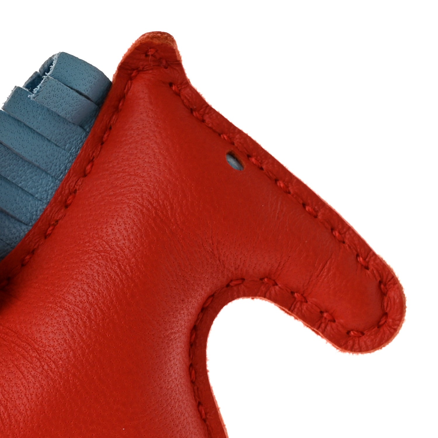Hermes Milo Lambskin Grigri Rodeo Horse Bag Charm PM Capucine Celeste Cornaline 5 of 7