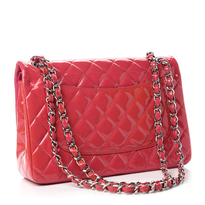 Chanel Patent Quilted Jumbo Double Flap Pink 3 of 10