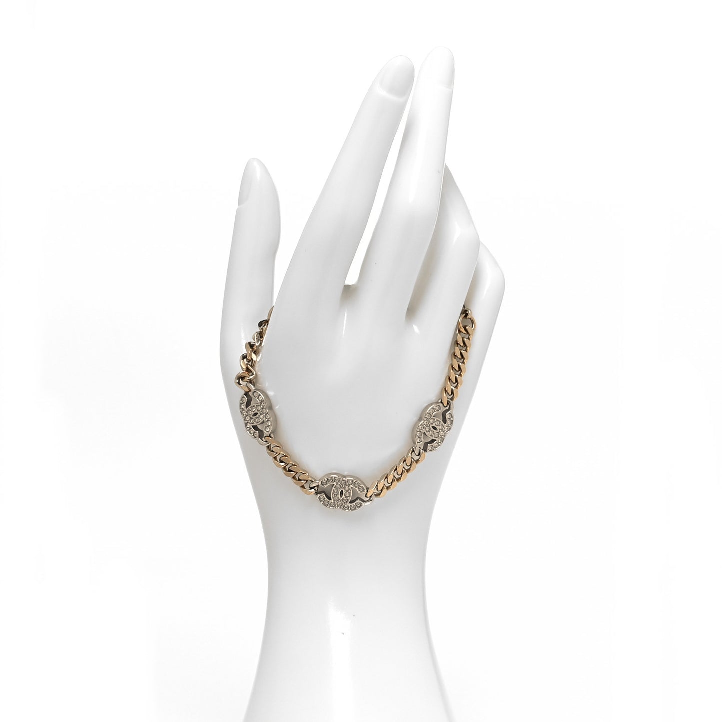 Crystal CC Chain Bracelet Gold Silver