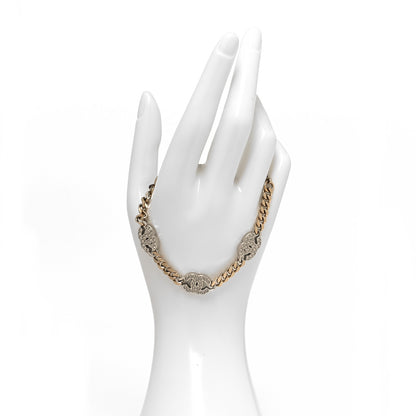 Chanel Crystal CC Chain Bracelet Gold Silver 2 of 5