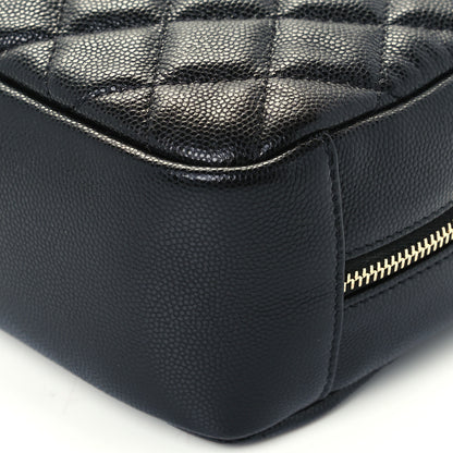 Chanel Caviar Quilted Curvy Pouch Cosmetic Case Black 9 of 10