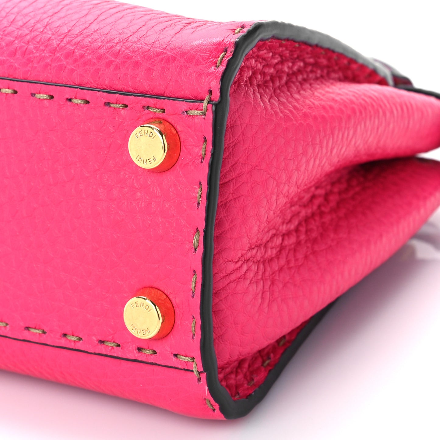 Cuoio Romano Selleria Mini Peekaboo Iconic Satchel Fuxia