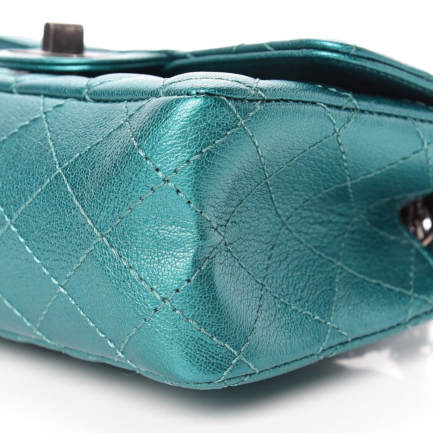 Chanel Metallic Sheepskin Quilted 2.55 Reissue Mini Flap Green 9 of 11