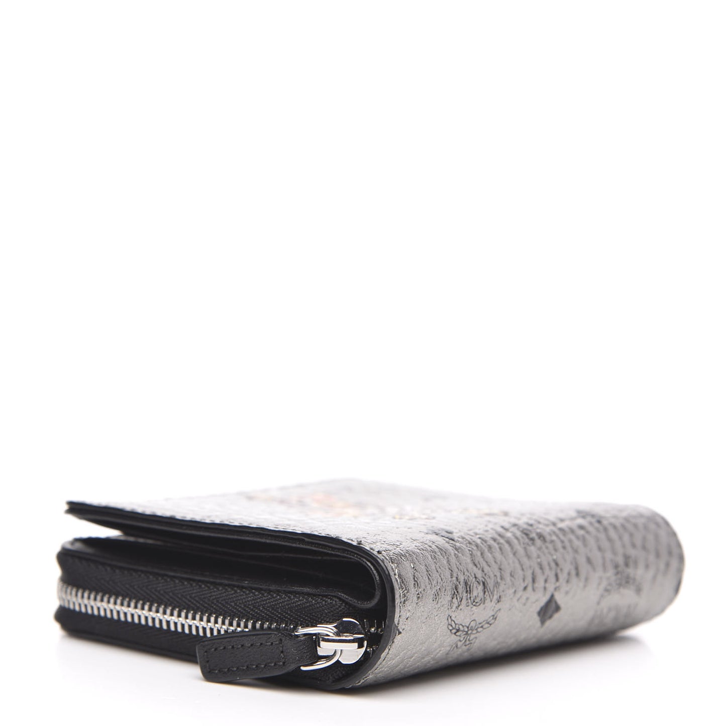 Metallic Visetos Rabbit Zip Around Wallet Silver