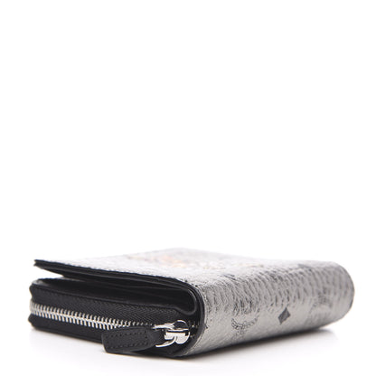 MCM Metallic Visetos Rabbit Zip Around Wallet Silver 4 of 8