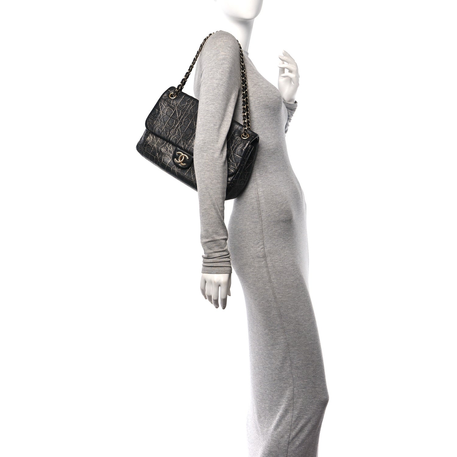 Chanel Metallized Effect Embossed Calfskin Quilted Paris Moscou Moujik Flap Black 2 of 10