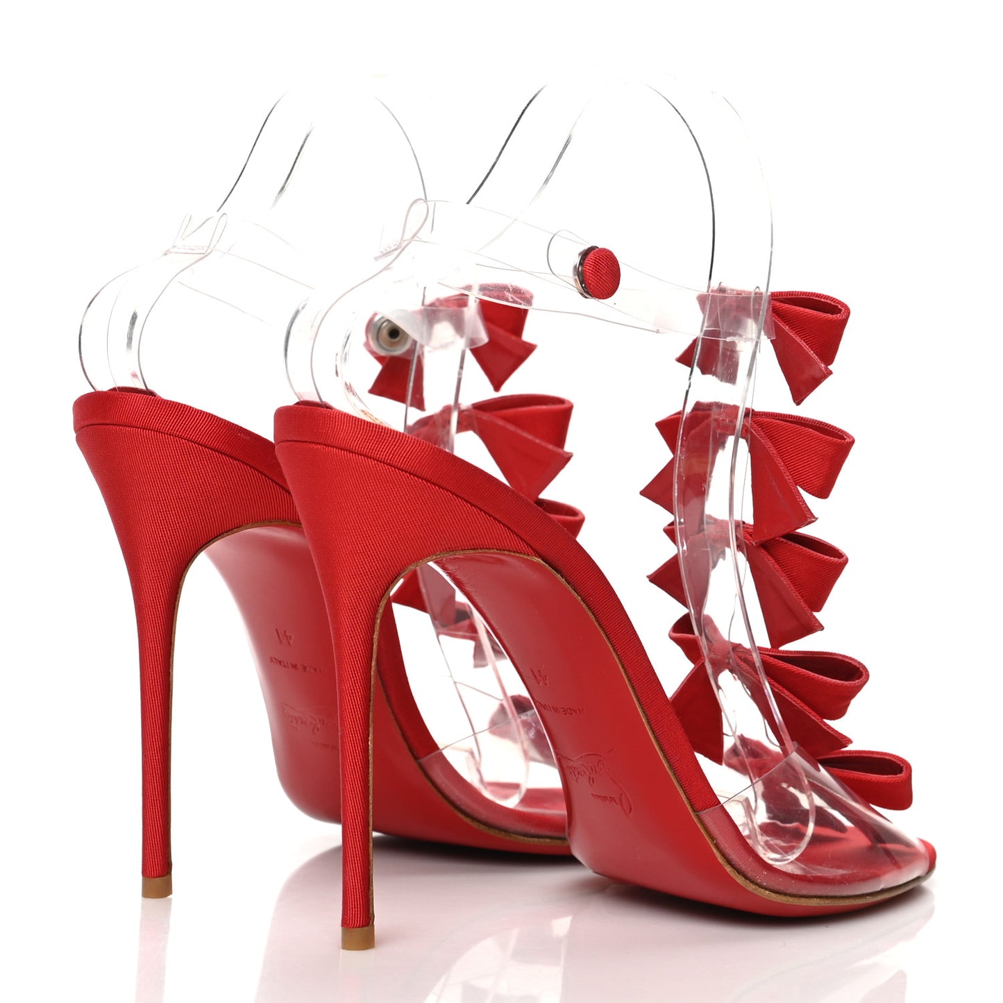 Grossgrain PVC Bow Bow 20th Anniversary 100 Pumps 41 Red
