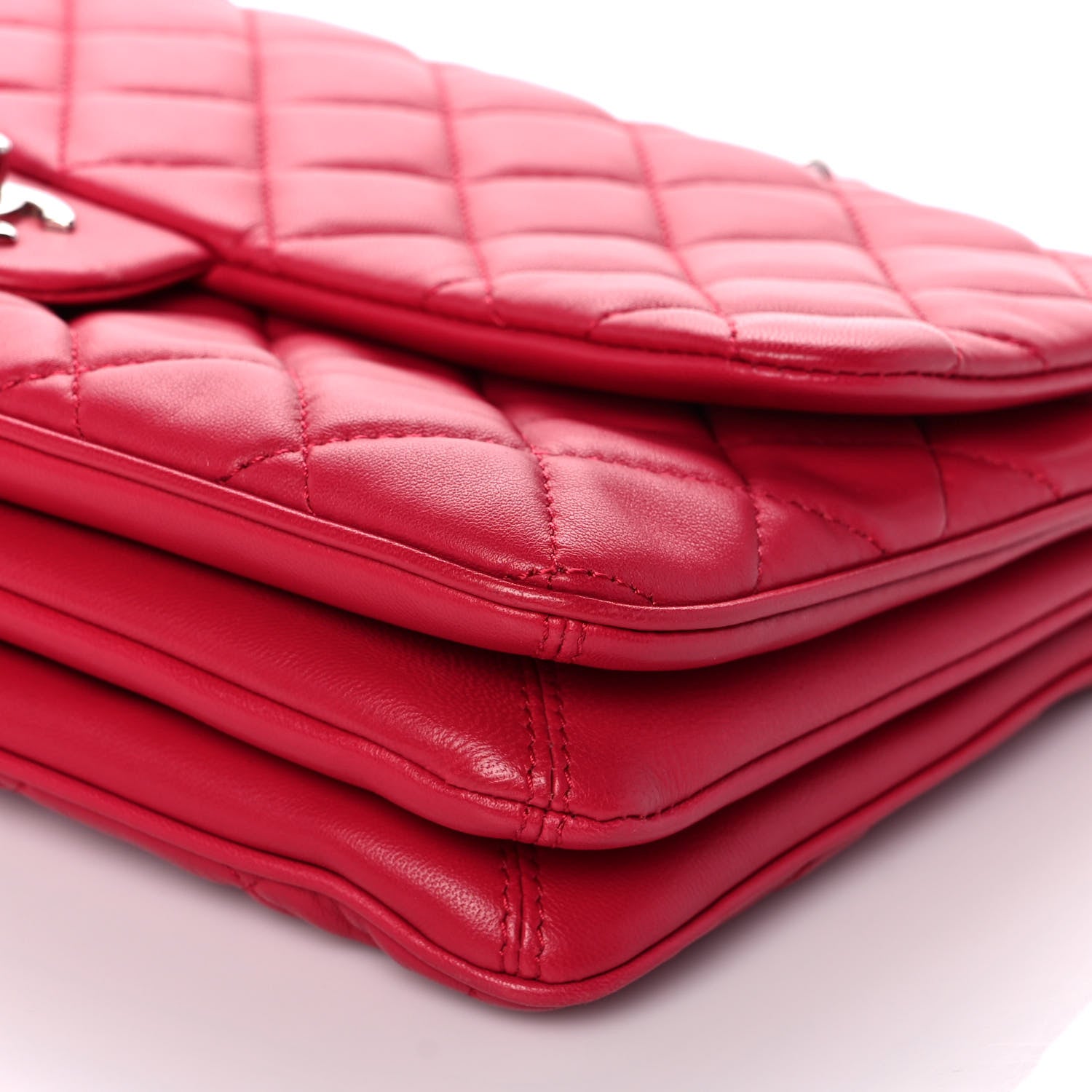 Chanel Lambskin Quilted Jumbo Chanel 3 Flap Dark Pink 8 of 9