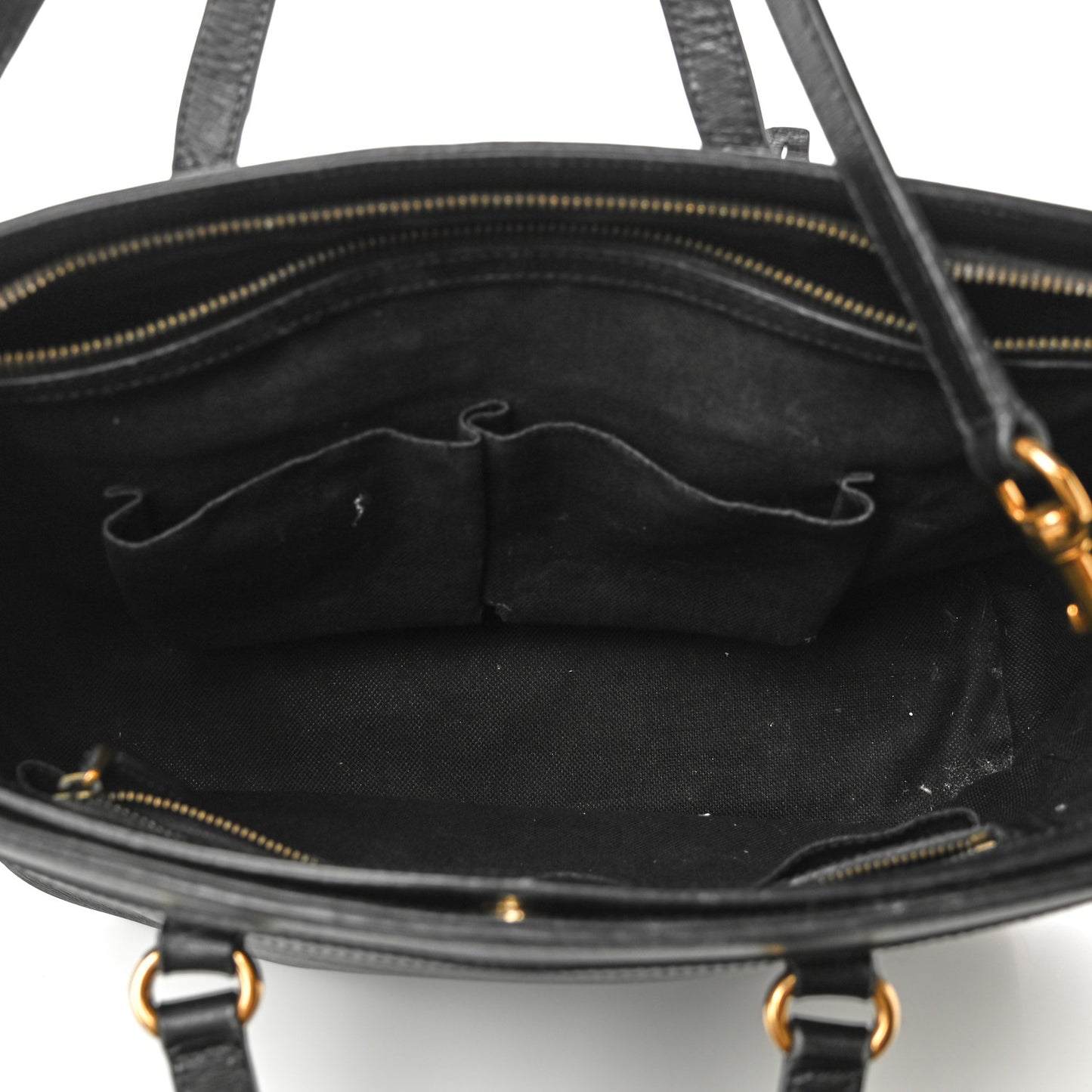 Textured Calfskin Medium Bright Bit Tote Black