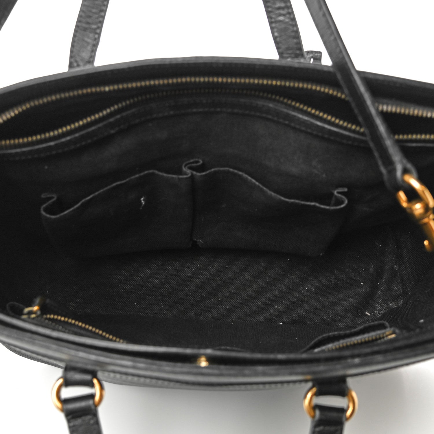 Gucci Textured Calfskin Medium Bright Bit Tote Black 5 of 15