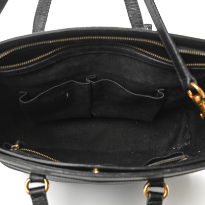 Gucci Textured Calfskin Medium Bright Bit Tote Black 5 of 15