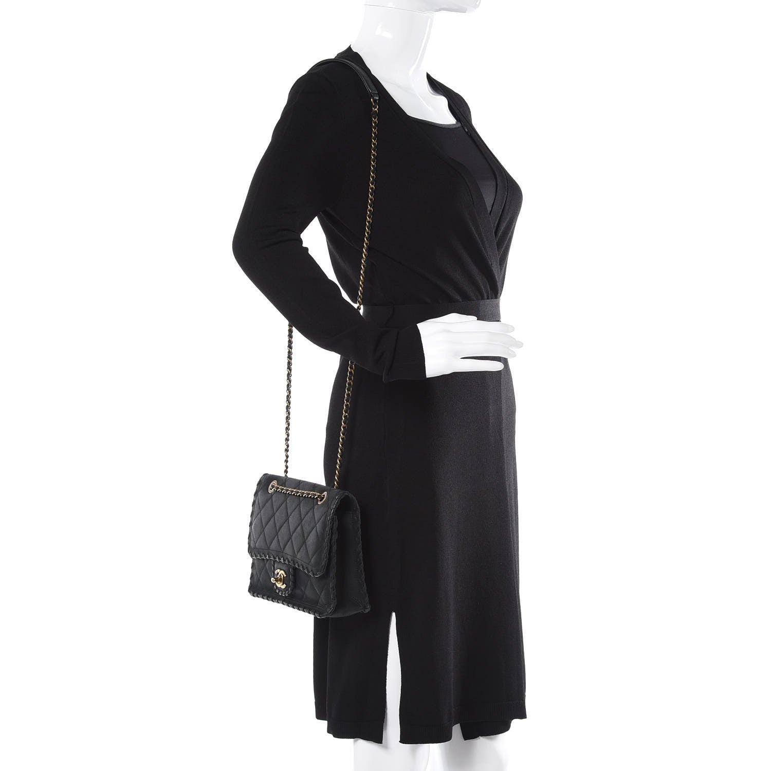 Chanel Iridescent Calfskin Small Happy Stitch Flap Black 2 of 7