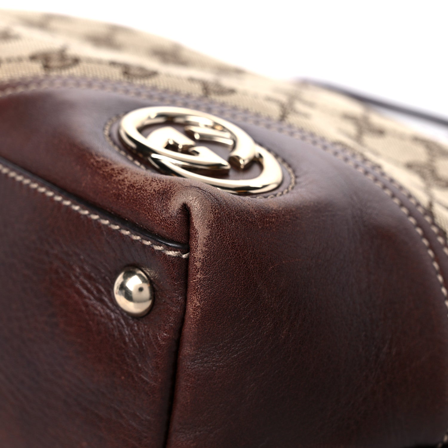 Gucci Monogram Medium New Britt Tote Brown 9 of 13
