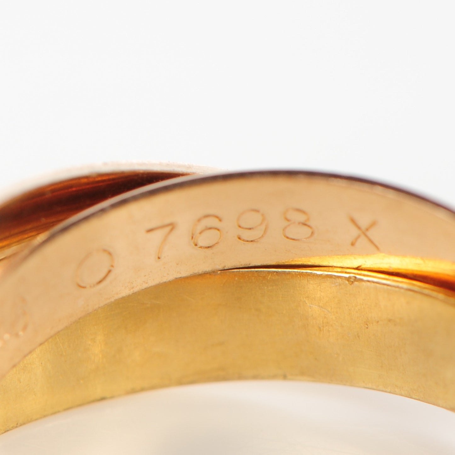18K Pink Yellow White Gold Classic Trinity Ring 46 3.75