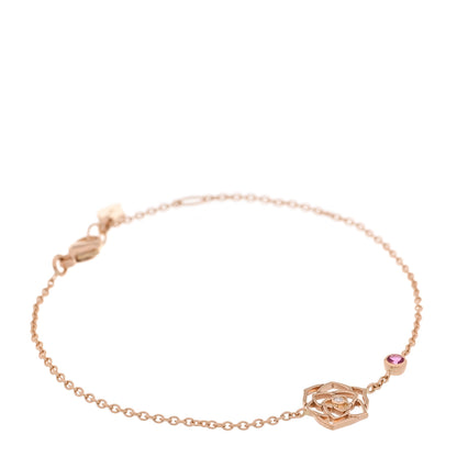 Piaget 18K Rose Gold Diamond Pink Sapphire Rose Bracelet 1 of 4