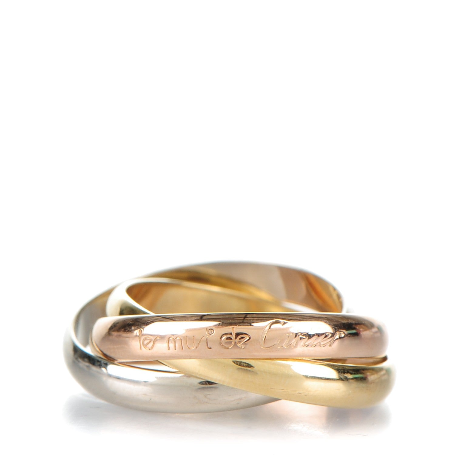 Cartier 18k Pink Yellow White Gold Les Must De Trinity Ring 60 9 1 of 4