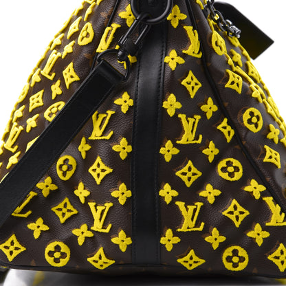 Louis Vuitton Monogram Tuffetage Keepall Triangle Bandouliere 50 Jaune 9 of 12