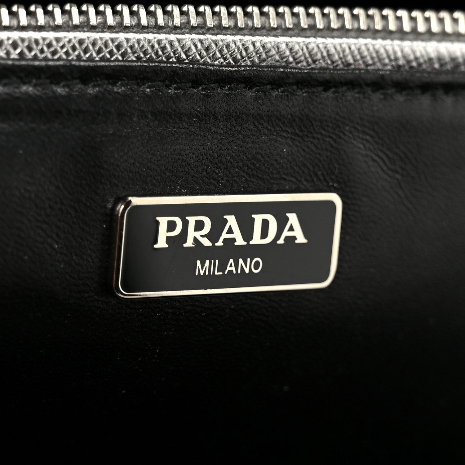 Prada Metallic Saffiano Frame Clutch Cromo 6 of 9