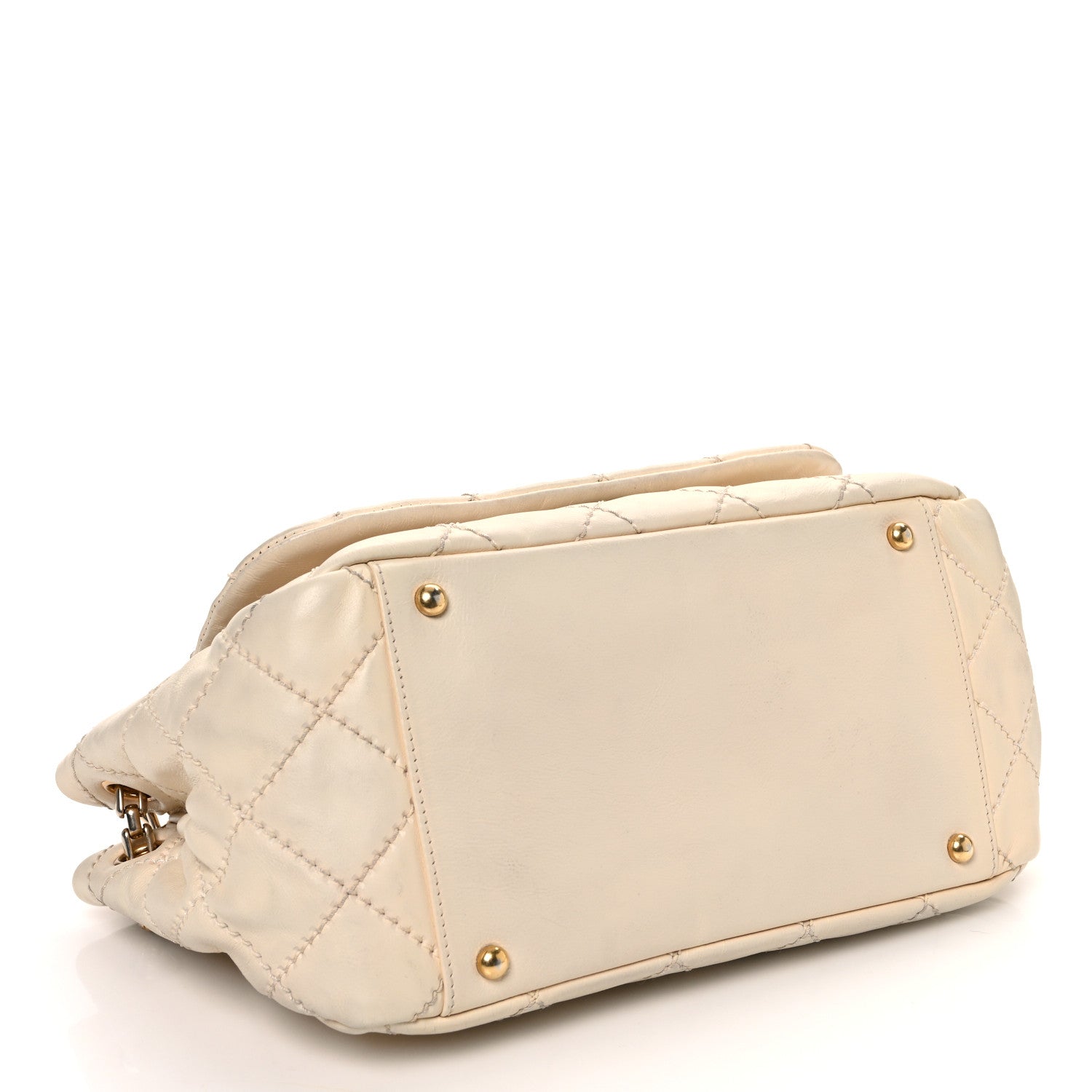 Chanel Calfskin Quilted Retro Chain Flap Dark White 4 of 14