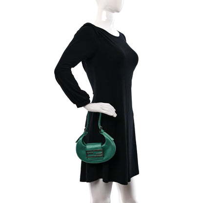 Fendi Silk Satin Mini Cookie Hobo Bag Spring Turquoise 2 of 9
