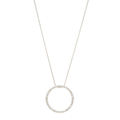 Roberto Coin 18K White Gold Diamond .42ctw Circle Pendant Necklace 1 of 4