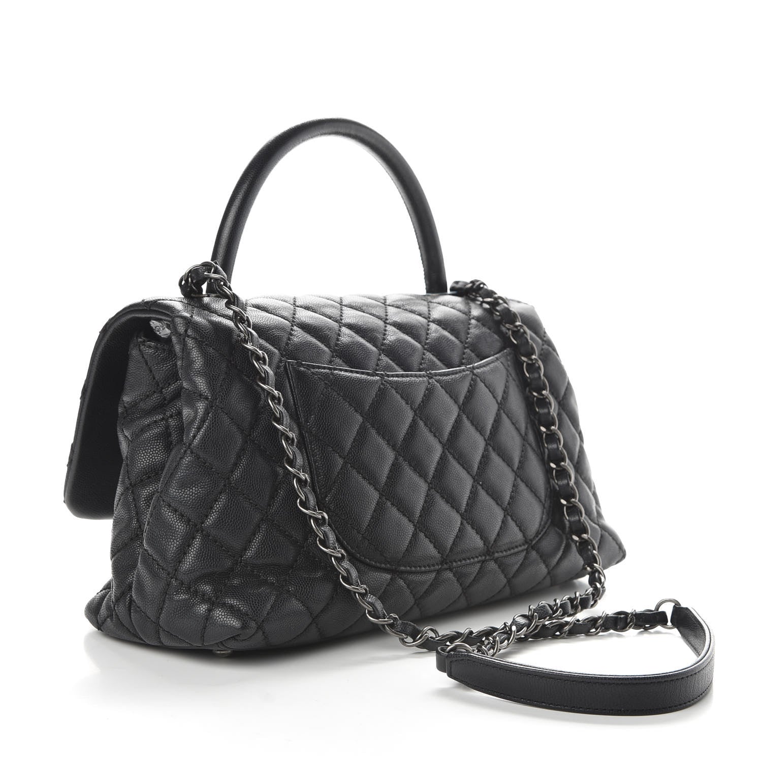 Chanel Caviar Quilted Small Coco Handle Flap Black 3 of 10