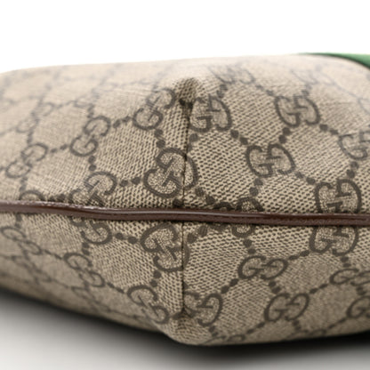 Gucci GG Supreme Monogram Textured Dollar Calfskin Web Small Ophidia Half Moon Hobo Beige Ebony New Acero 9 of 13
