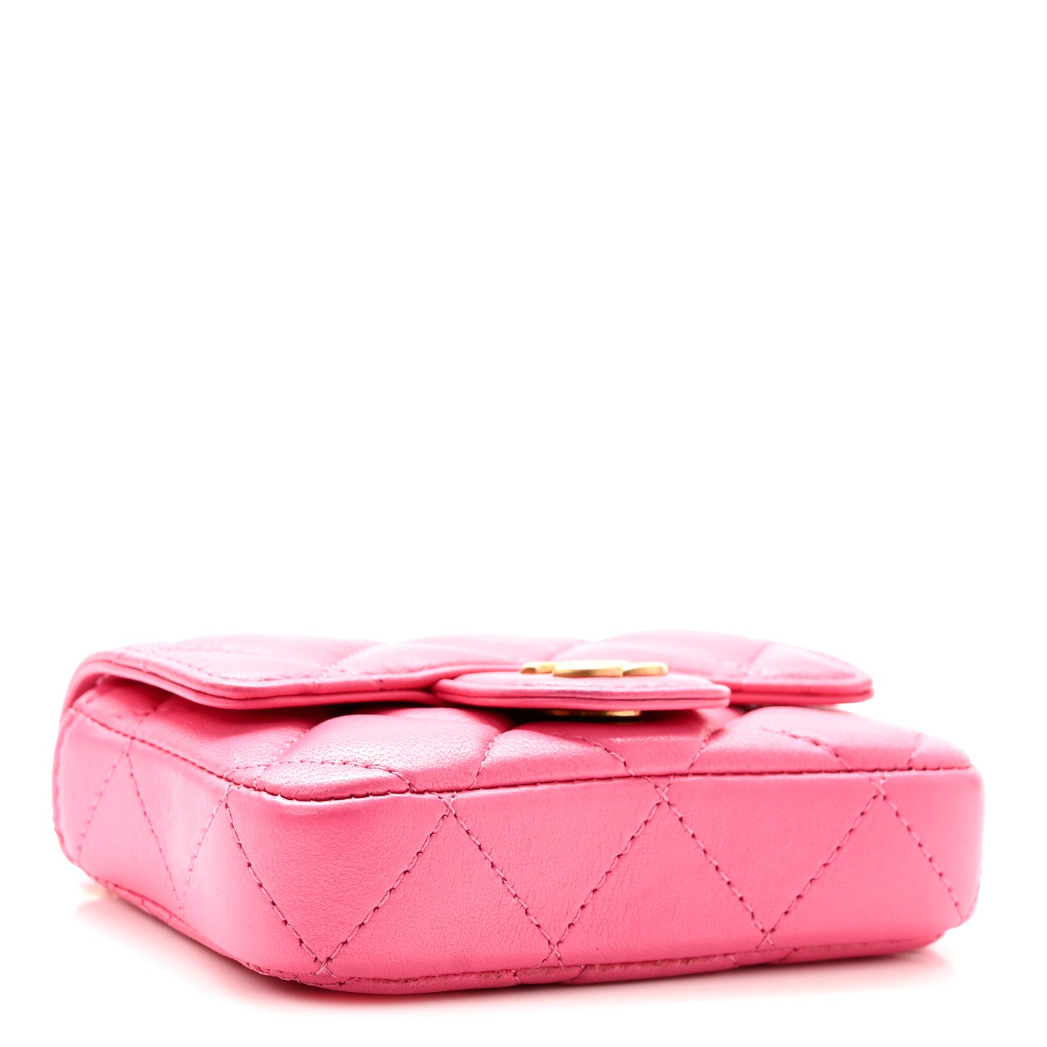 Chanel Lambskin Enamel Quilted Mini Chain Belt Bag Pink 4 of 11