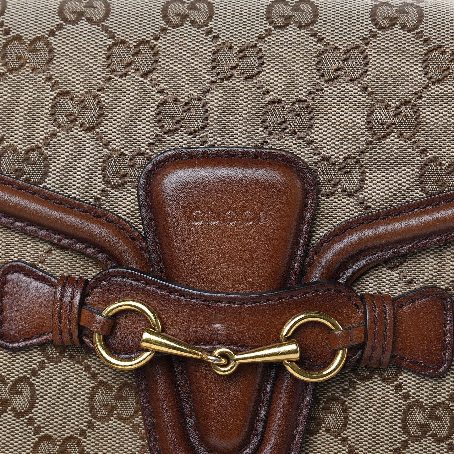 Monogram Medium Lady Web Shoulder Bag Beige Cuir