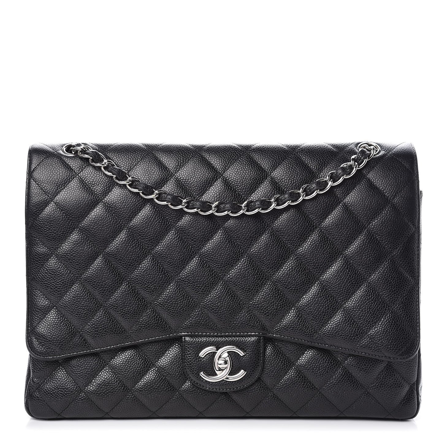 Caviar Quilted Maxi Double Flap Black