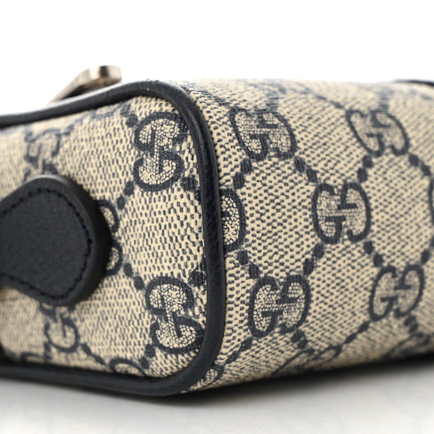 Gucci GG Supreme Monogram Textured Dollar Calfskin Web Mini Ophidia Shoulder Bag Beige Blue 9 of 13