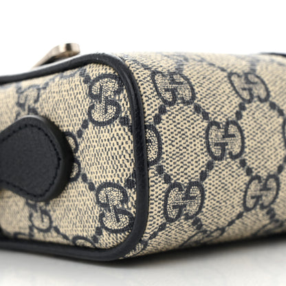 Gucci GG Supreme Monogram Textured Dollar Calfskin Web Mini Ophidia Shoulder Bag Beige Blue 9 of 13