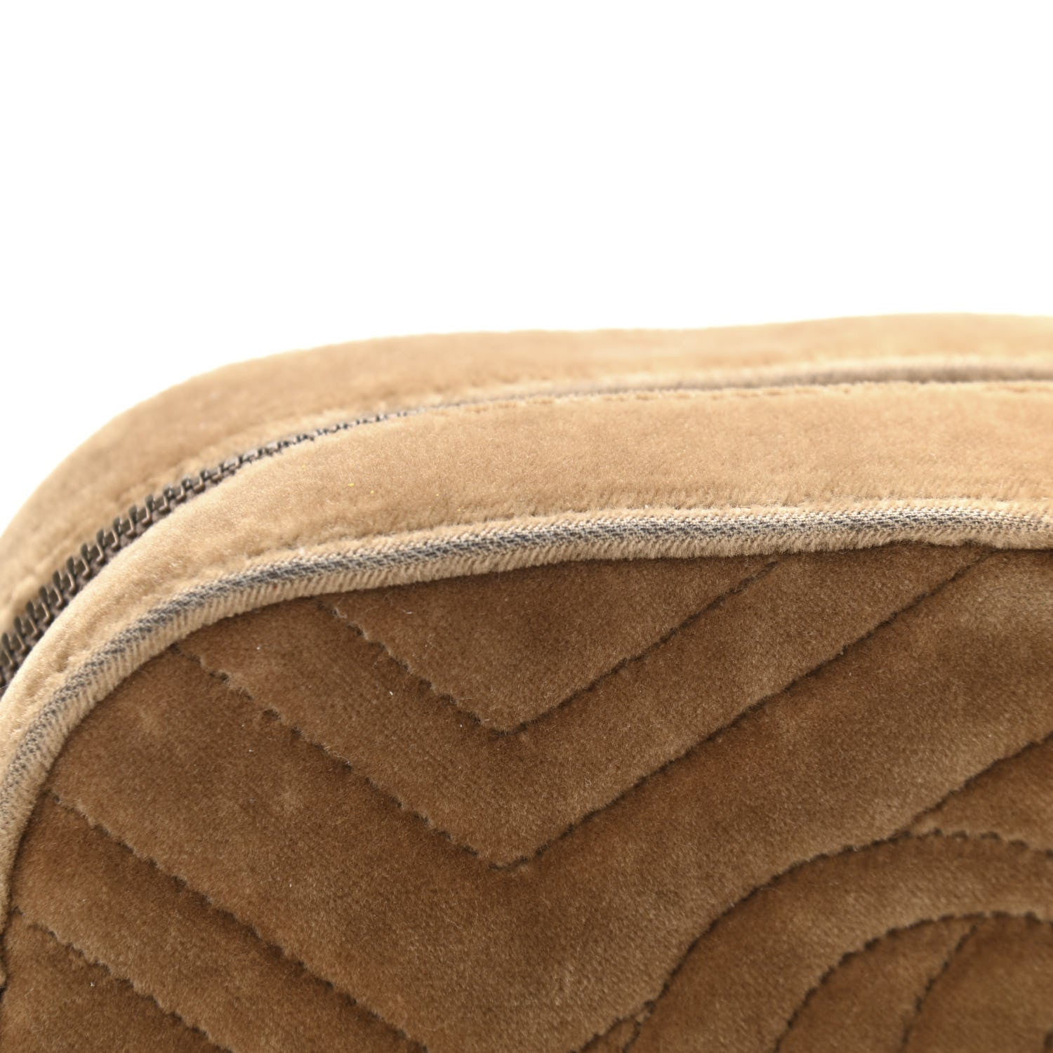 Gucci Velvet Matelasse Small GG Marmont Chain Shoulder Bag Taupe 11 of 11