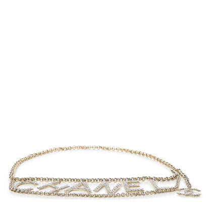 Chanel Metal Crystal 90's Icon Logo Chain Belt Gold 1 of 5