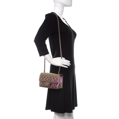 Chanel Iridescent Lambskin Quilted Mini Rectangular Flap Purple 2 of 10