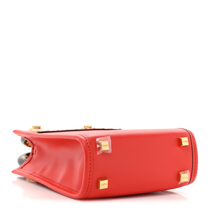 Fendi Vitello King Plexiglass Logo Embossed Mini Fendi Sunshine Shopper Tote Papavero 4 of 10