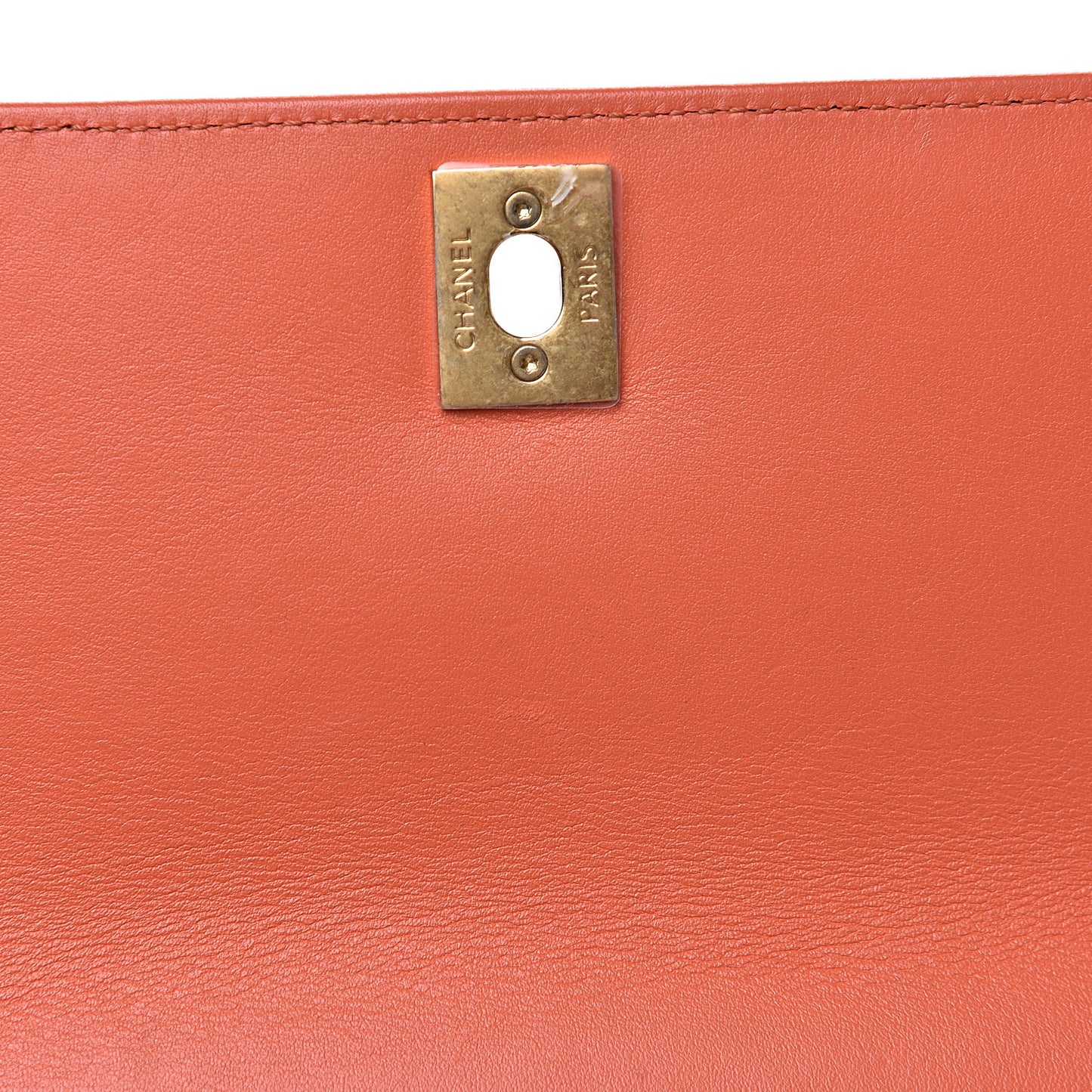 Calfskin Chevron Quilted Mini Coco Handle Flap Orange