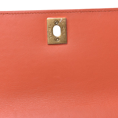 Chanel Calfskin Chevron Quilted Mini Coco Handle Flap Orange 13 of 13