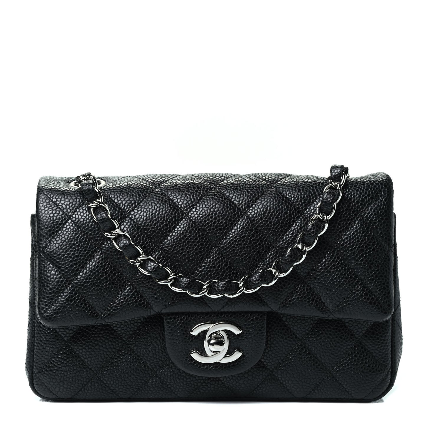 Caviar Quilted Mini Rectangular Flap Black