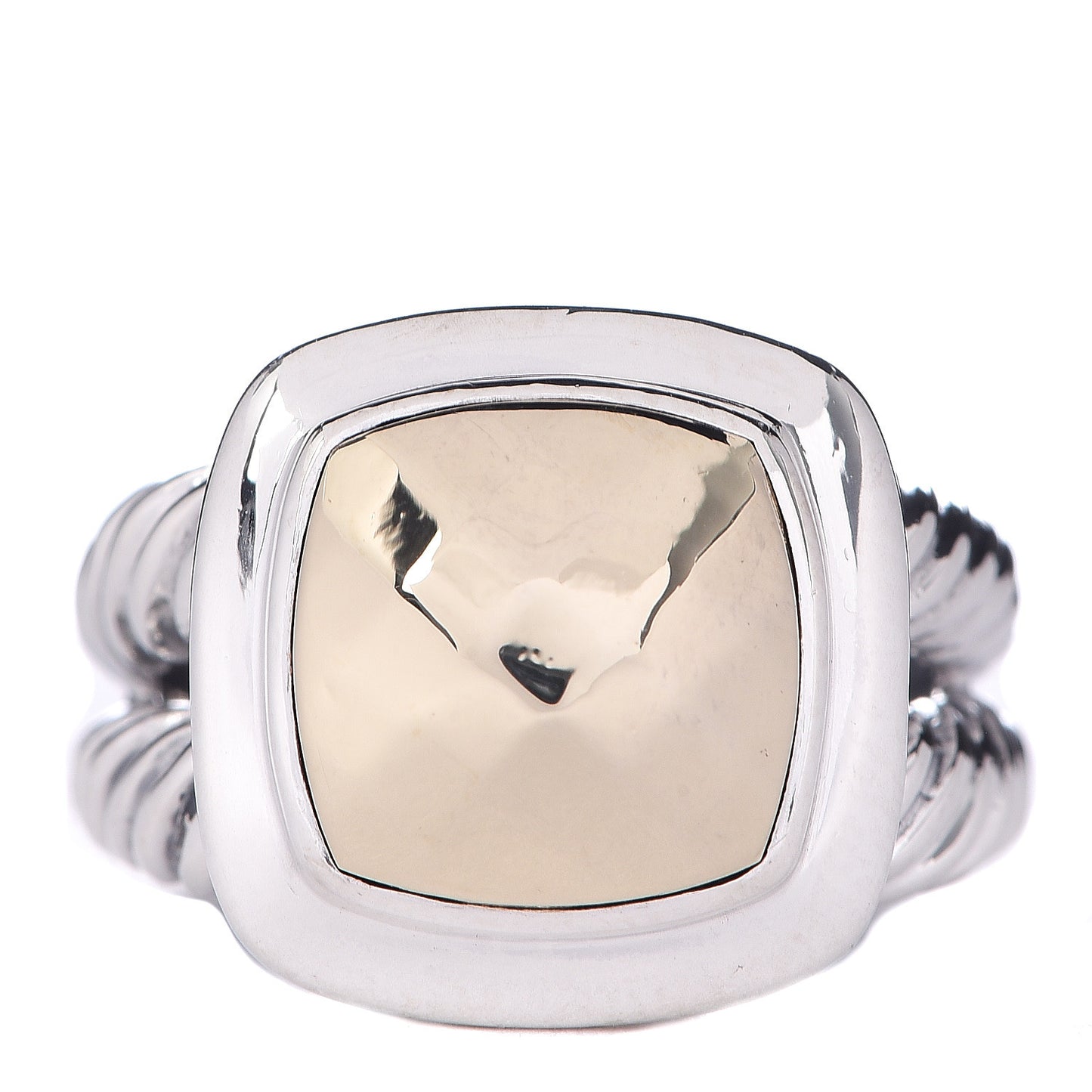 Sterling Silver 18K Yellow Gold 11mm Albion Dome Ring 54 7