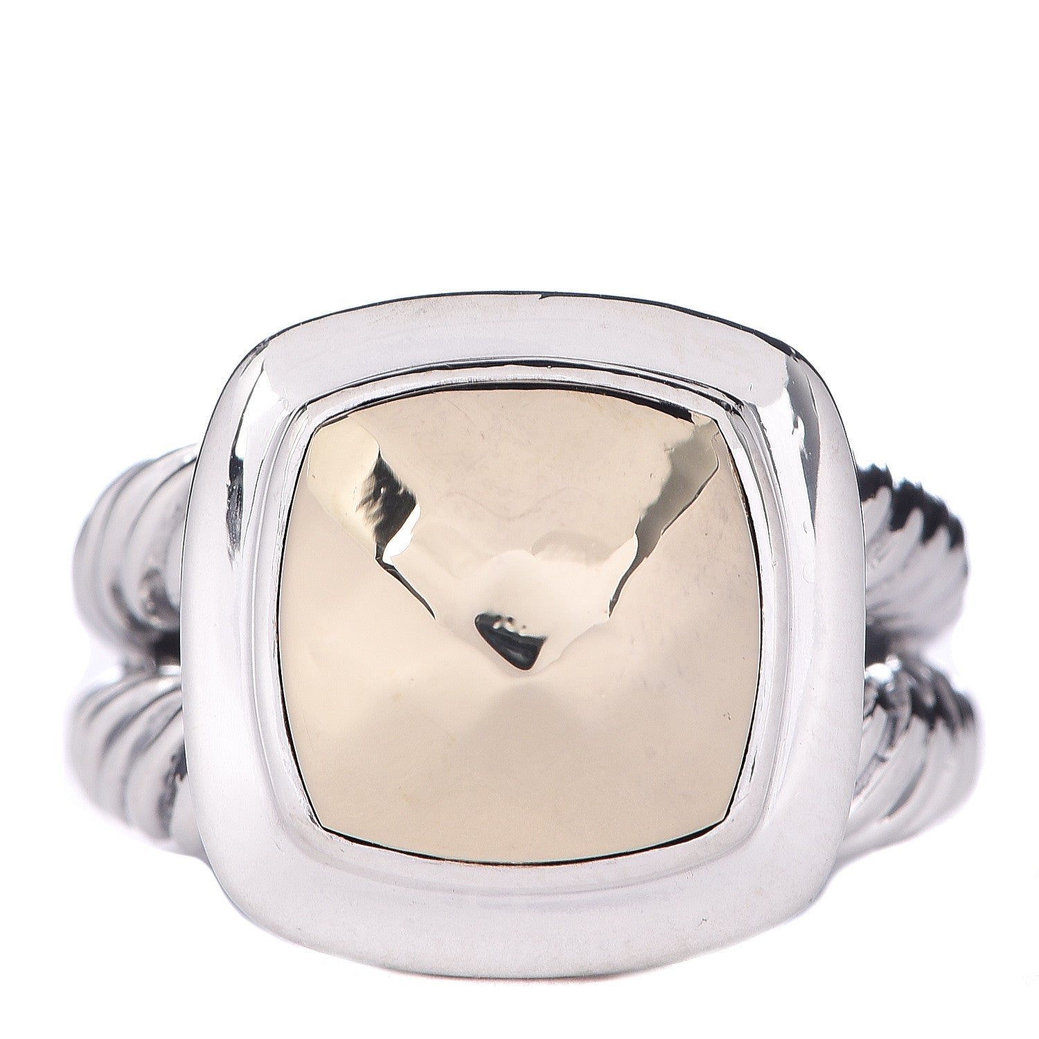 David Yurman Sterling Silver 18K Yellow Gold 11mm Albion Dome Ring 54 7 1 of 5