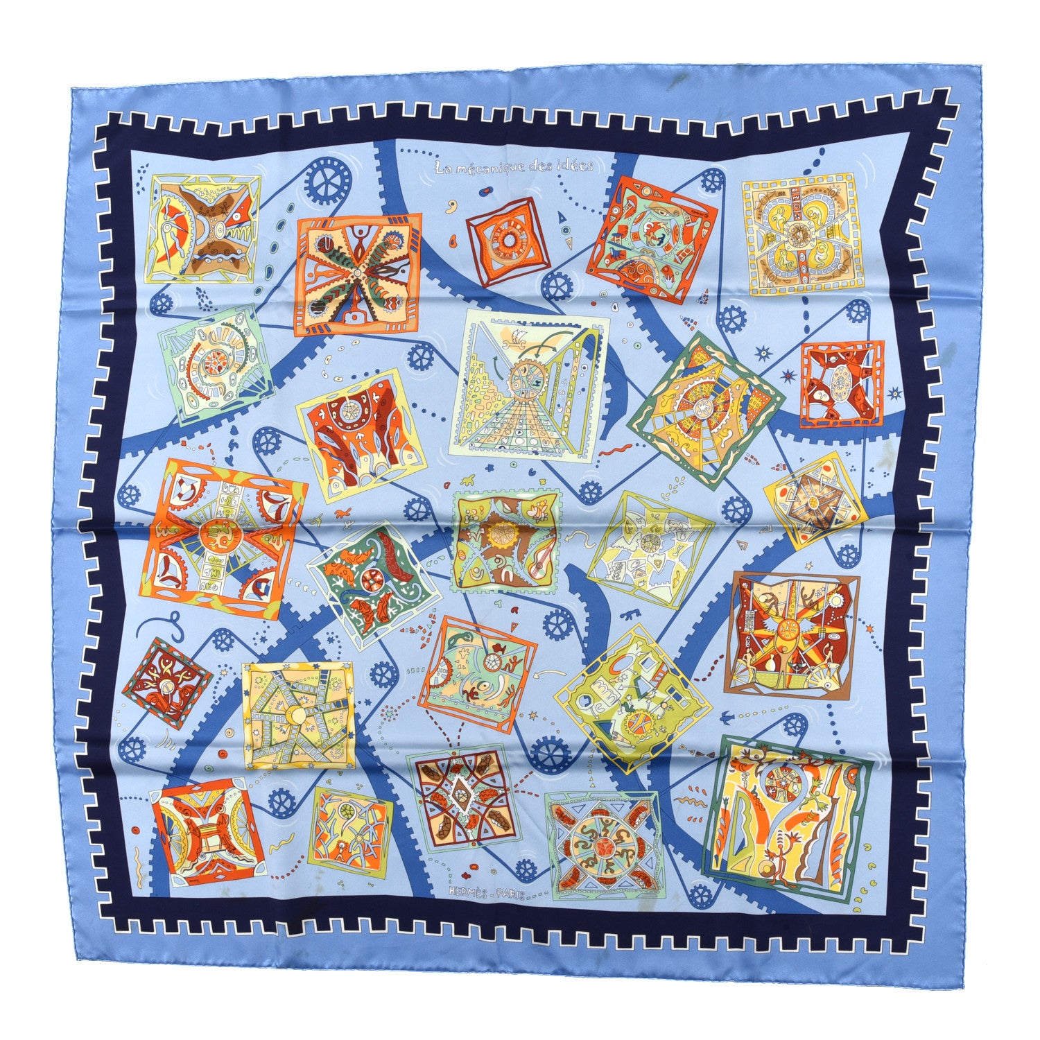 Hermes Silk La Mecanique Des Idees Scarf 90 1 of 6
