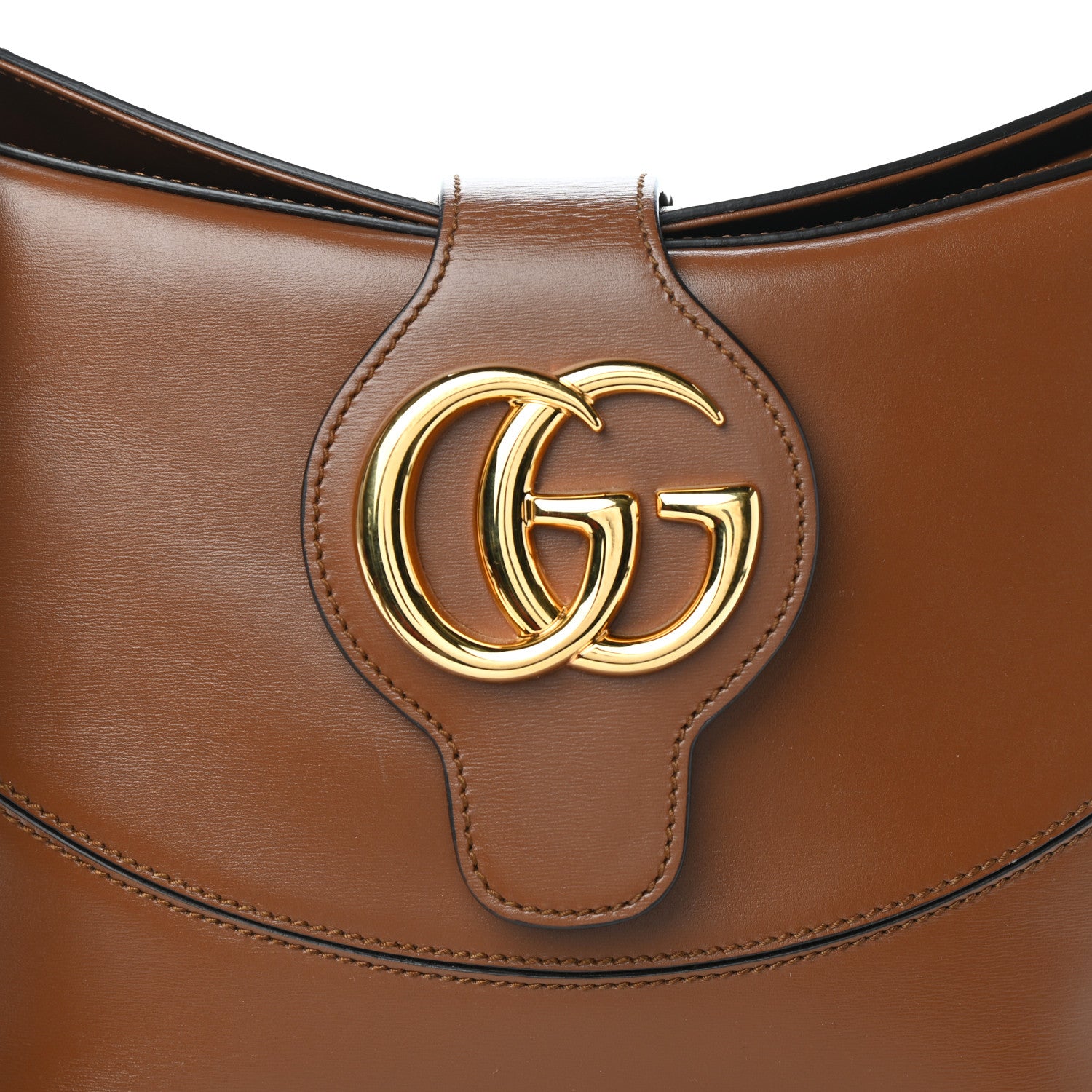 Gucci Boarded Plutone Calfskin Medium Arli Shoulder Bag Nocciola 7 of 9
