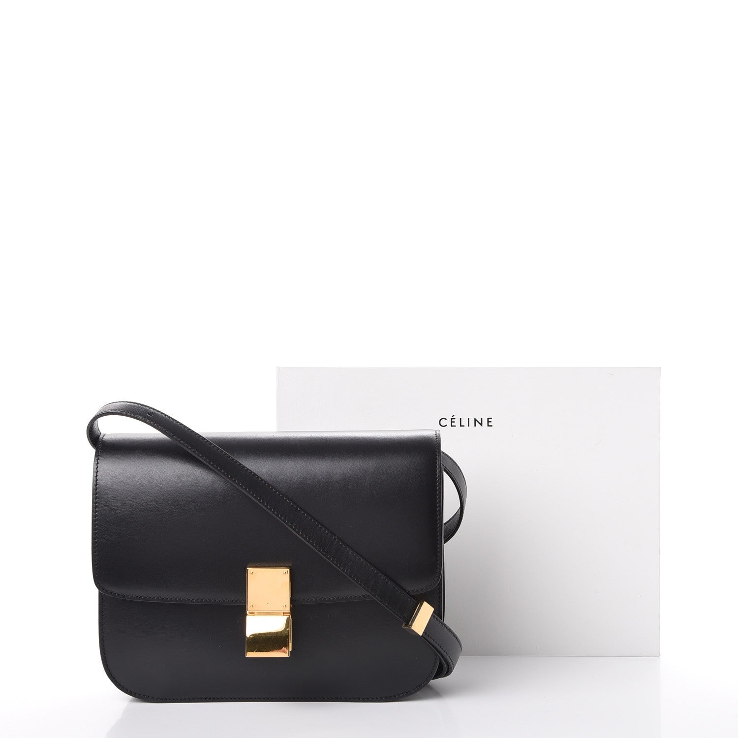 Celine Box Calfskin Medium Classic Box Flap Bag Black 9 of 9